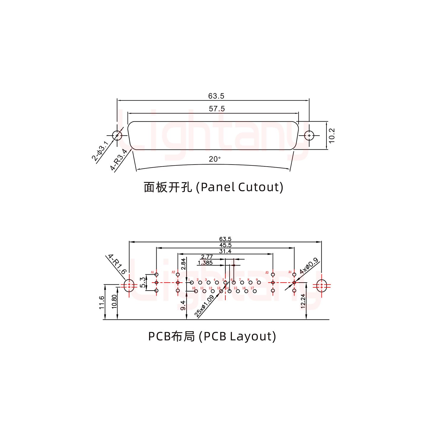 21W4公PCB彎插板/鉚支架11.6/射頻同軸50歐姆