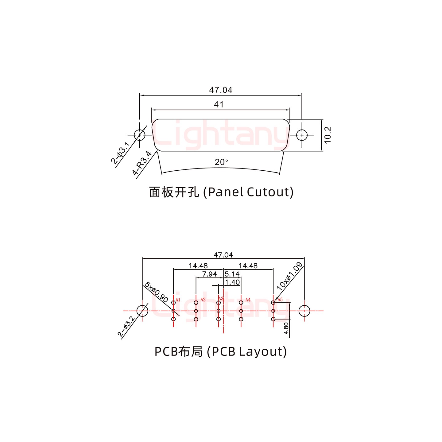 5W5公PCB直插板/鉚魚(yú)叉7.0/射頻同軸50歐姆