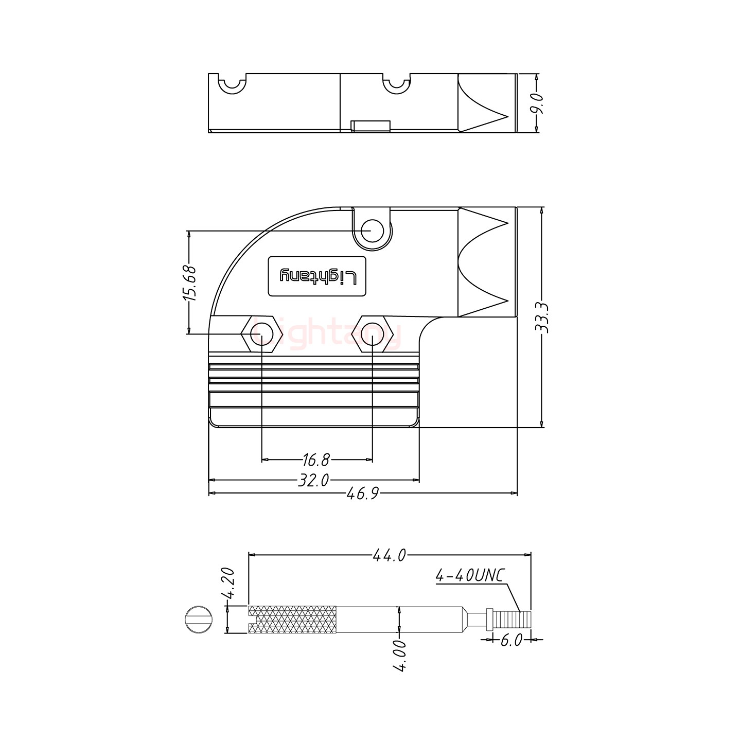 2W2公焊線式50歐姆+9P金屬外殼424彎出線4~12mm