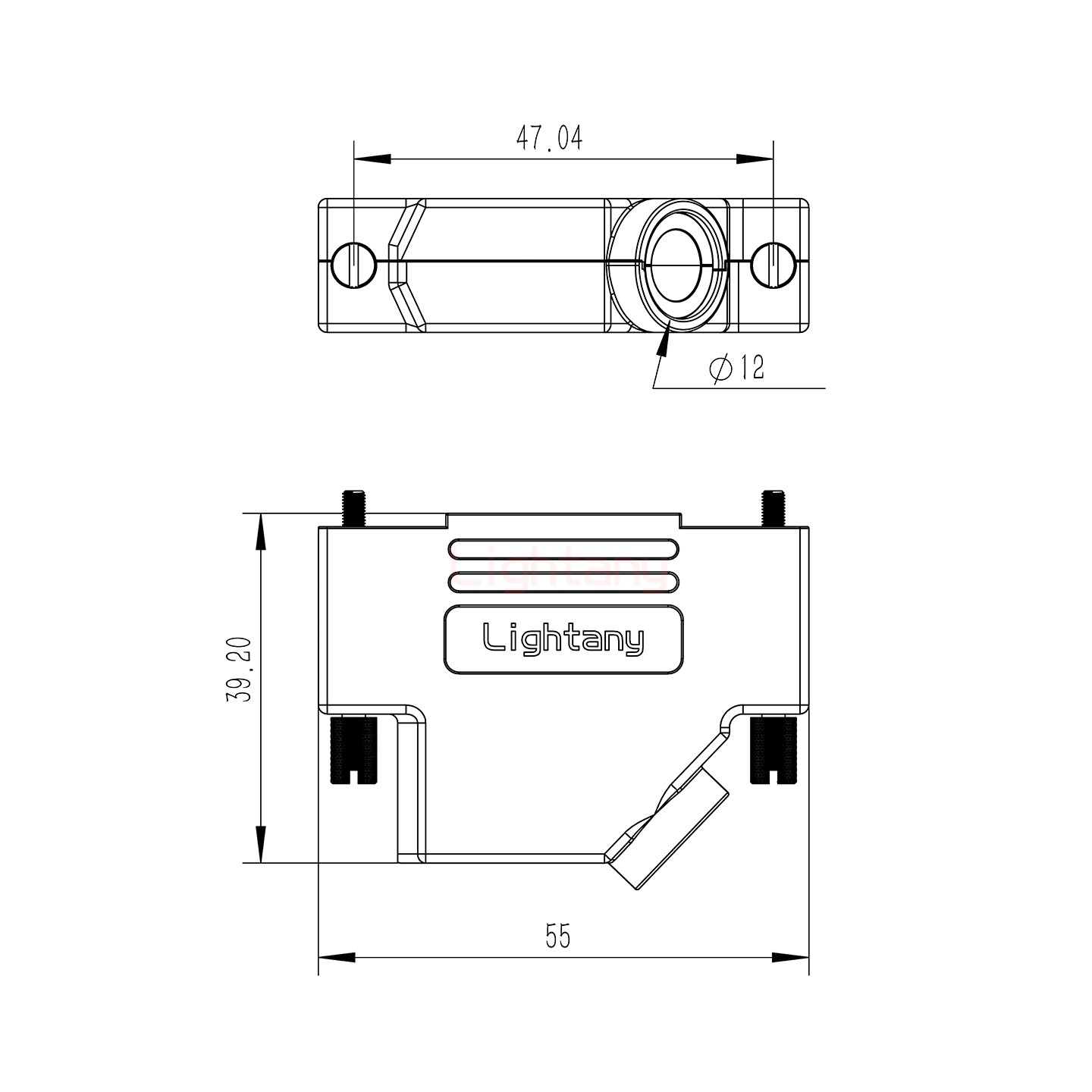 13W3公焊線式50歐姆+25P金屬外殼592斜出線4~12mm