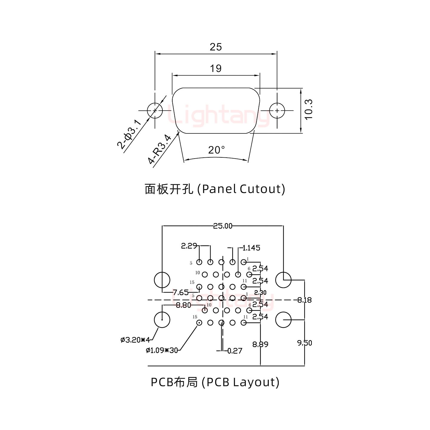 HDR15 母對(duì)母 間距19.05車(chē)針雙胞胎 D-SUB連接器