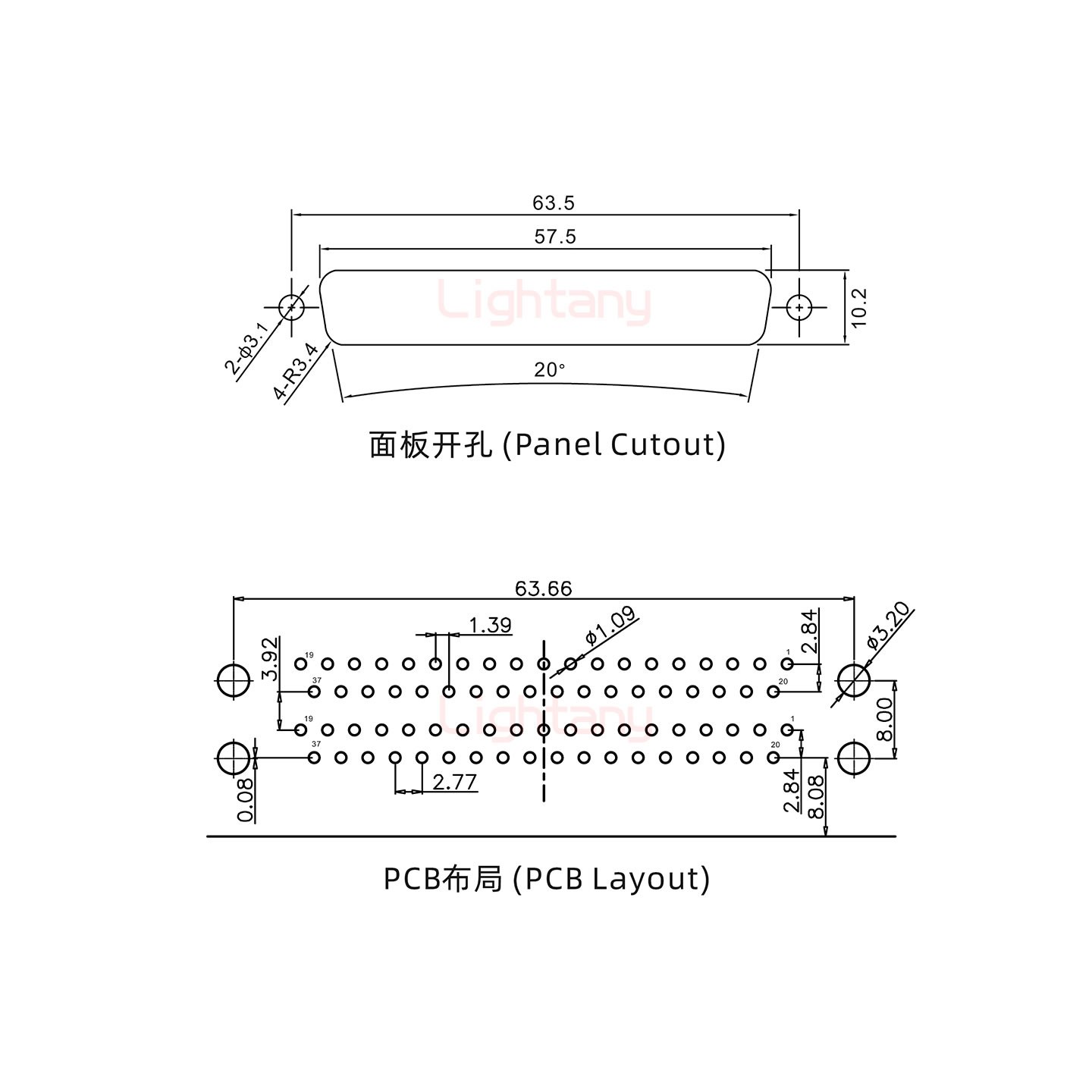 DR37母對(duì)母 間距19.05 雙胞胎沖針 D-SUB連接器