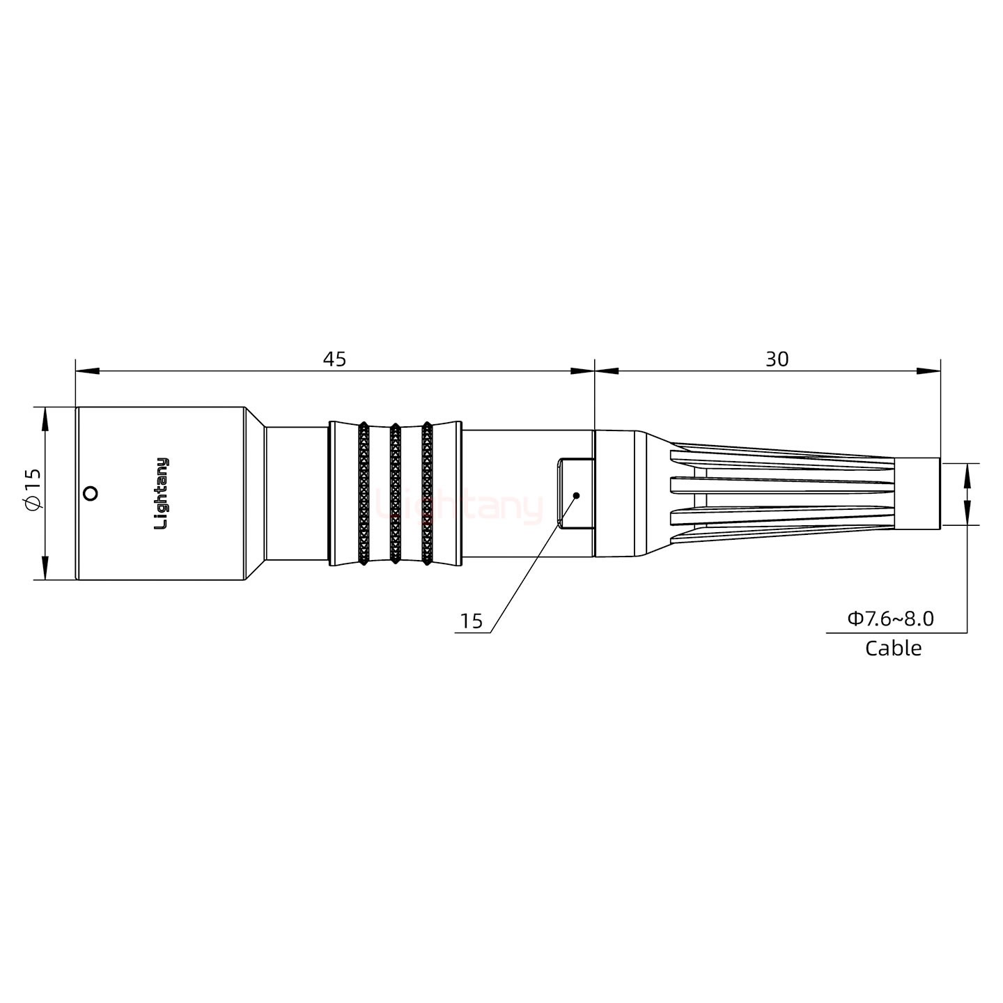 PHG.1K.002.CLAK80Z推拉自鎖帶護套浮動插座