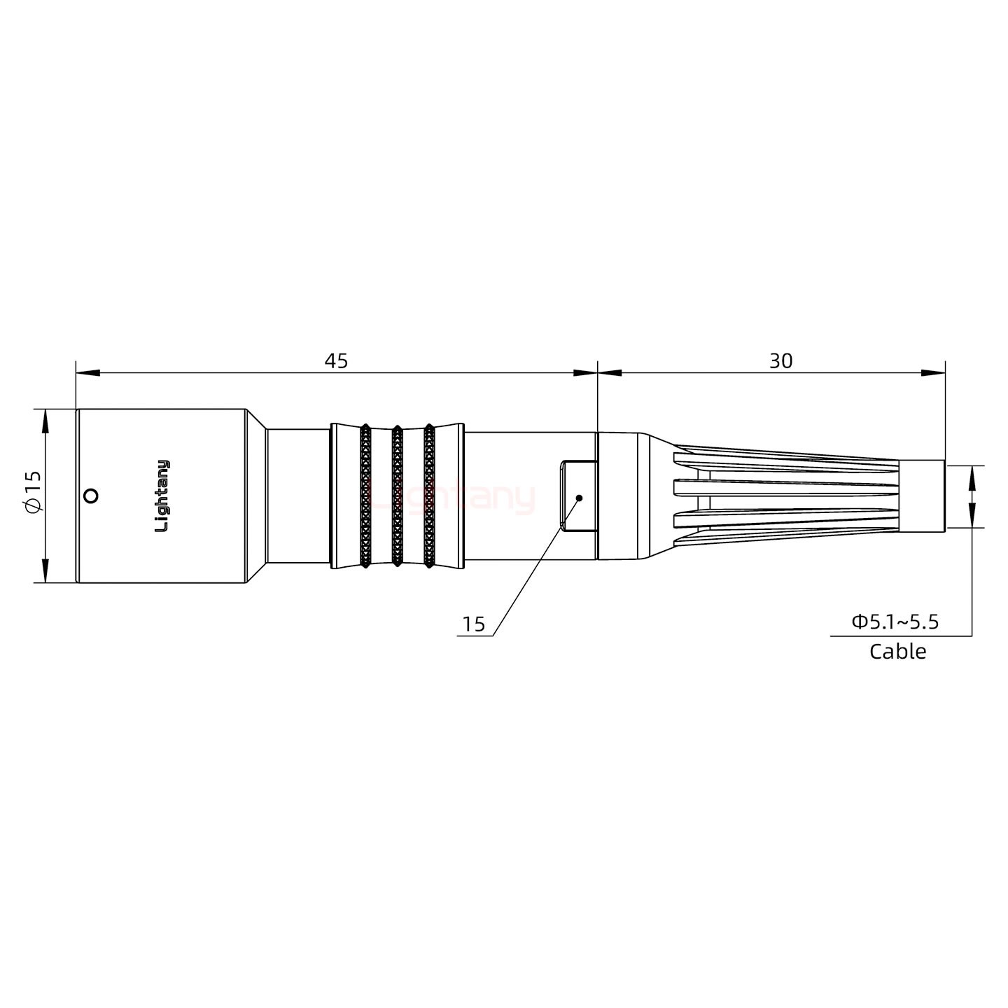 PHG.1K.002.CLAC55Z推拉自鎖帶護(hù)套浮動(dòng)插座