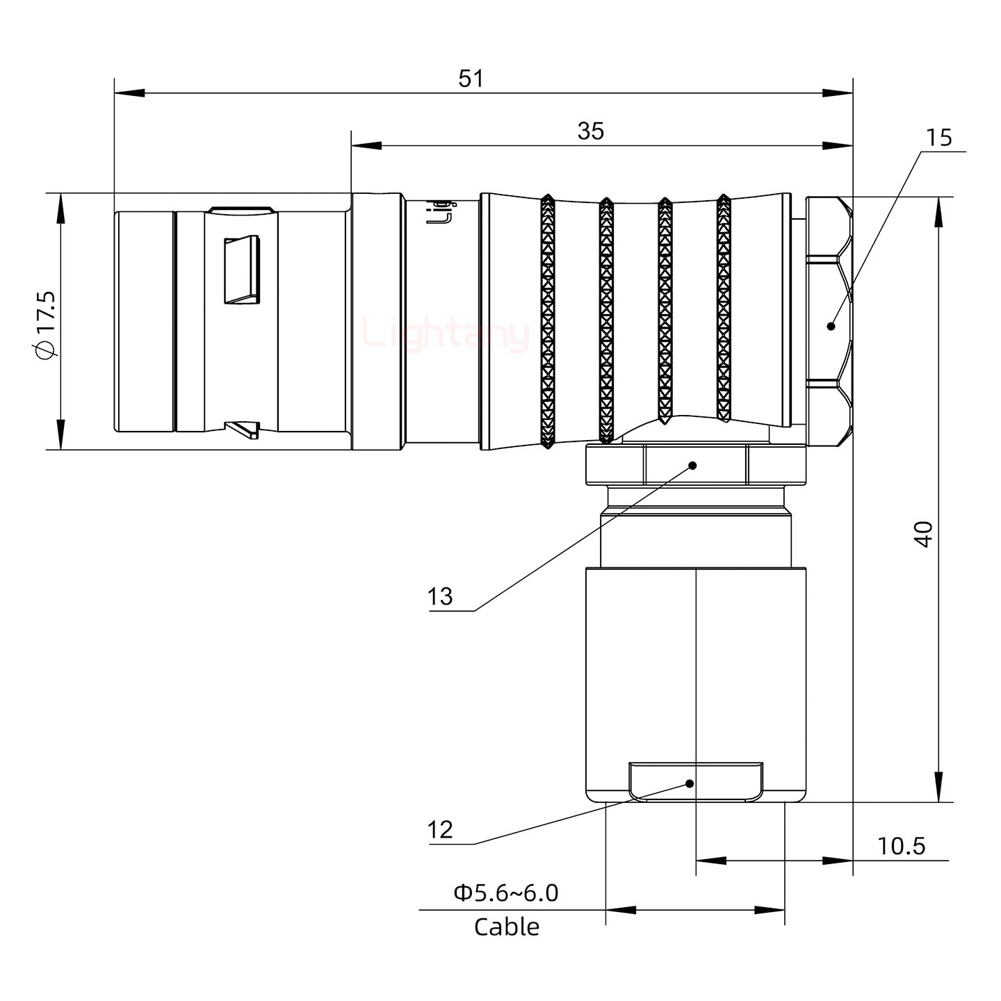 FHG.2K.014.CLAC60推拉自鎖彎式插頭